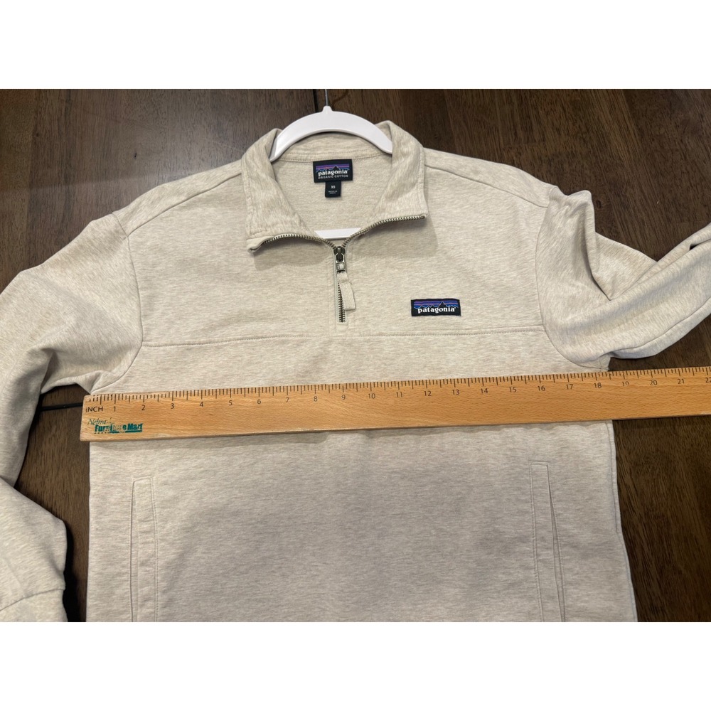Patagonia Organic Cotton Quarter Zip Sweatshirt Oatmeal Heather XS Pullover - Picture 3 of 6